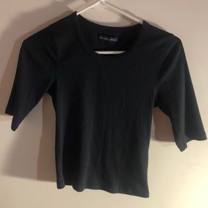 Abercrombie & Fitch Ribbed Black Half Sleeve top